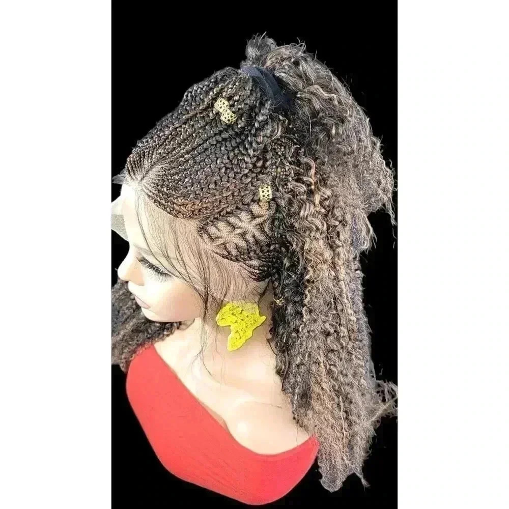 Handmade BraidedLace Wigs for Working Women -Versatile, Lightweight, NWT Ombre